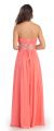 Strapless Beaded Waist Empire Cut Long Formal Dress  back in Coral